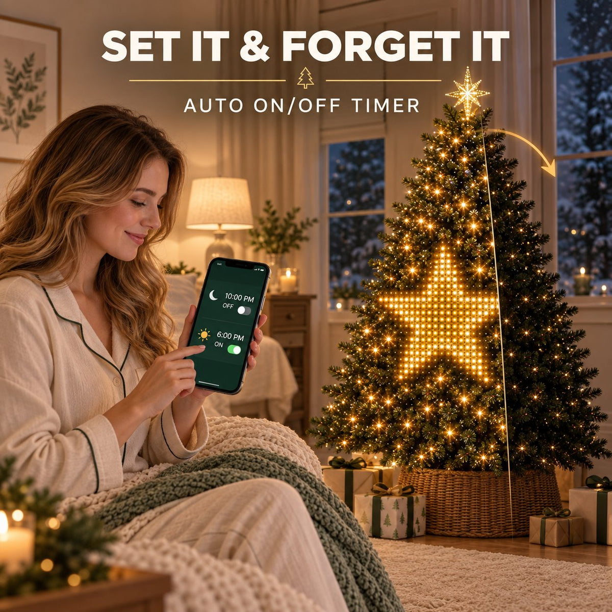 🎄 Smart Animated Christmas Tree Lights | App-Controlled LED Holiday Display ✨
