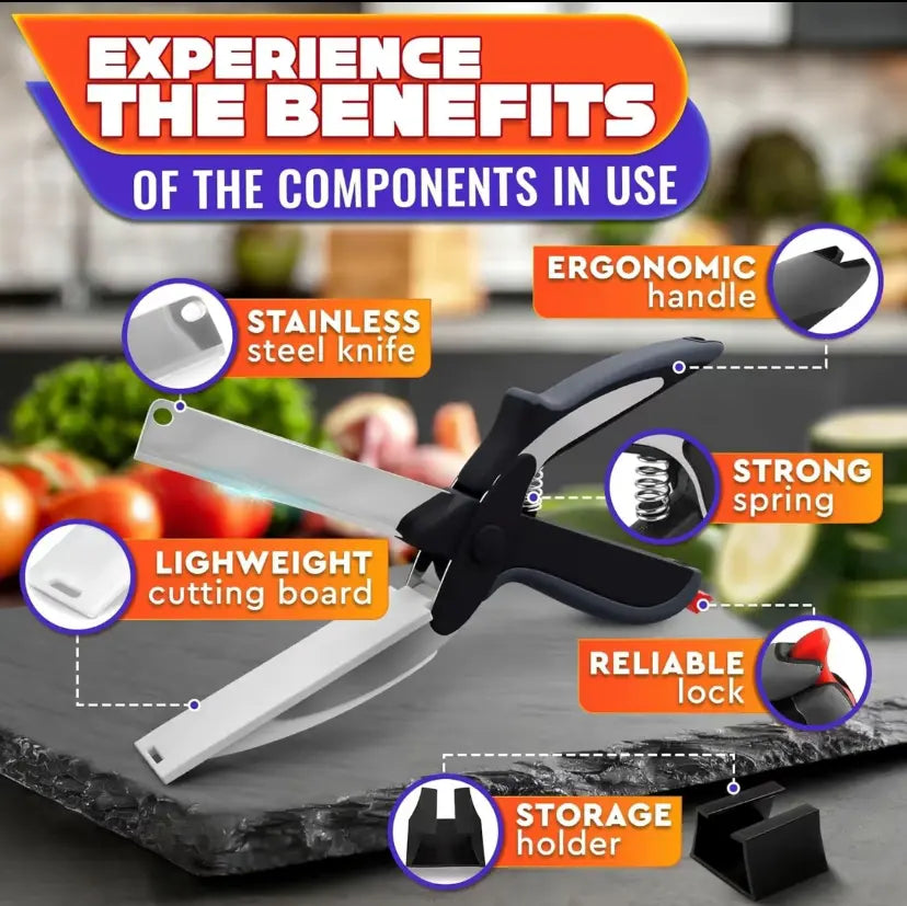 🔥New 2-in-1 Kitchen Scissors – Stainless Steel Food Cutter