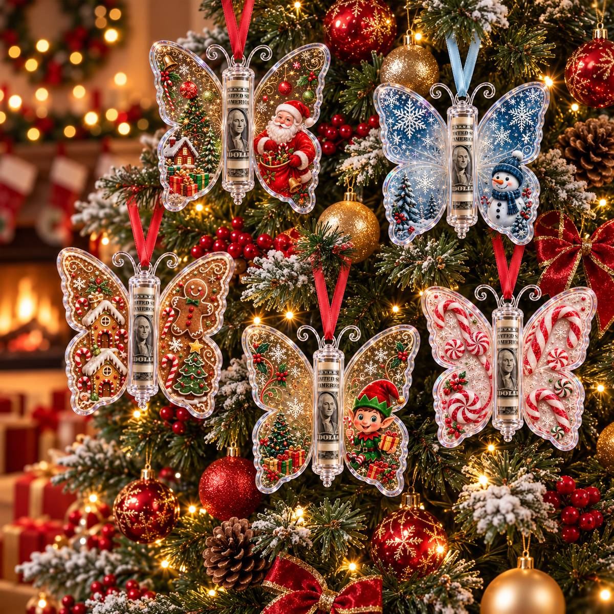 🎄 Christmas Butterfly Cash Gift Ornament ——🎁Make Cash Gifting Feel Special.