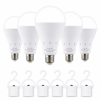 🔥LAST DAY 49% OFF🔥💡Rechargeable Emergency Light Bulb | 9W Battery Backup LED Bulb for Power Outages