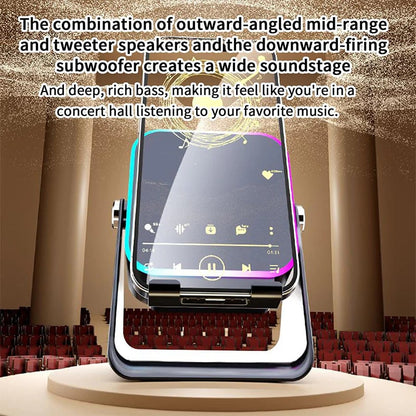 🔥Hot sale – up to 49% off🎶📱 5-in-1 Wireless Induction Audio Speaker Stand