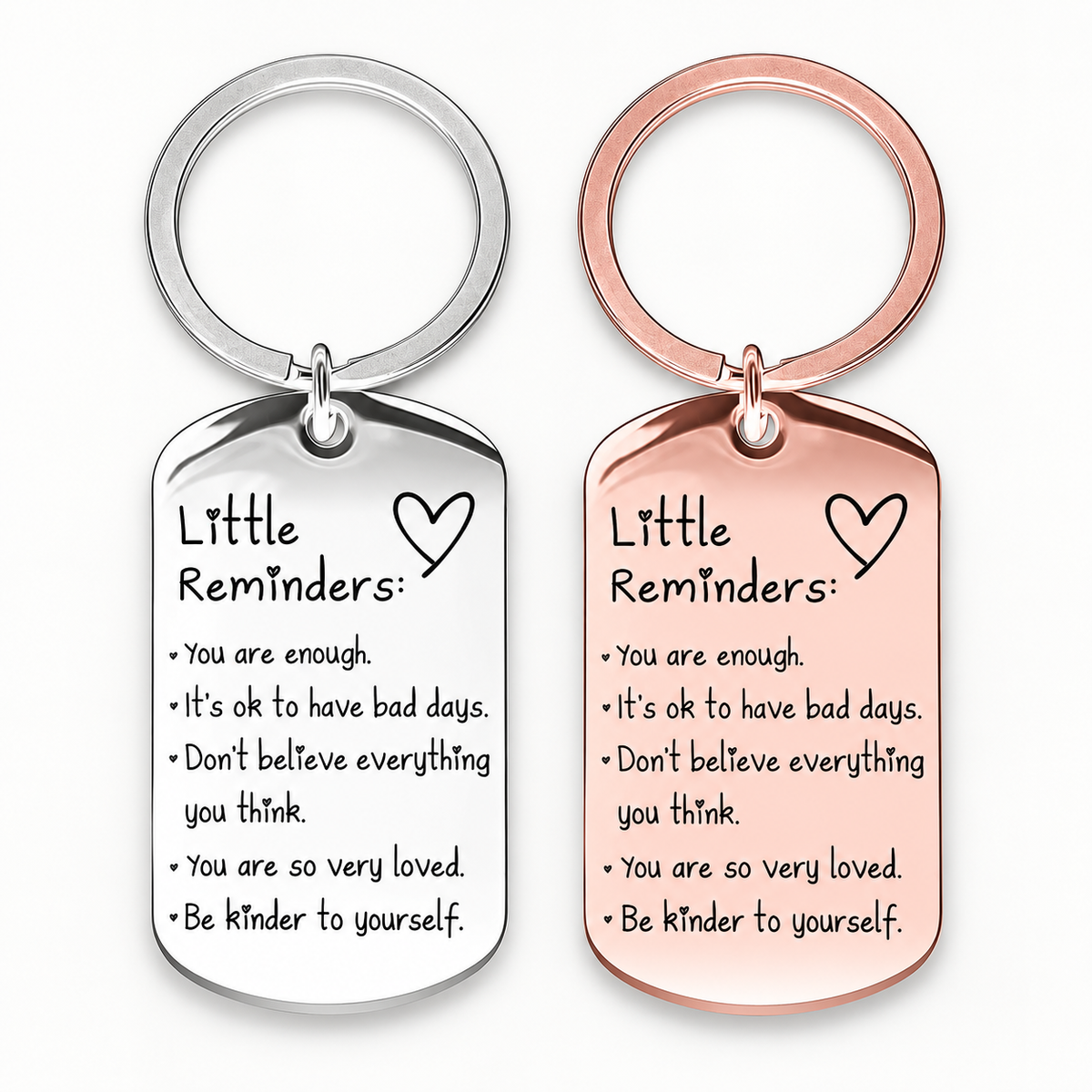 💖 Little Reminders Keychain ✨ Stainless Steel Encouragement Gift