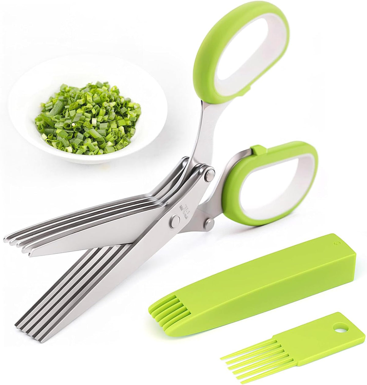 🔥LAST DAY 49% OFF🔥✂️ 5‑Blade Scissors, Multipurpose Kitchen Shears with Safety Cover & Cleaning Comb