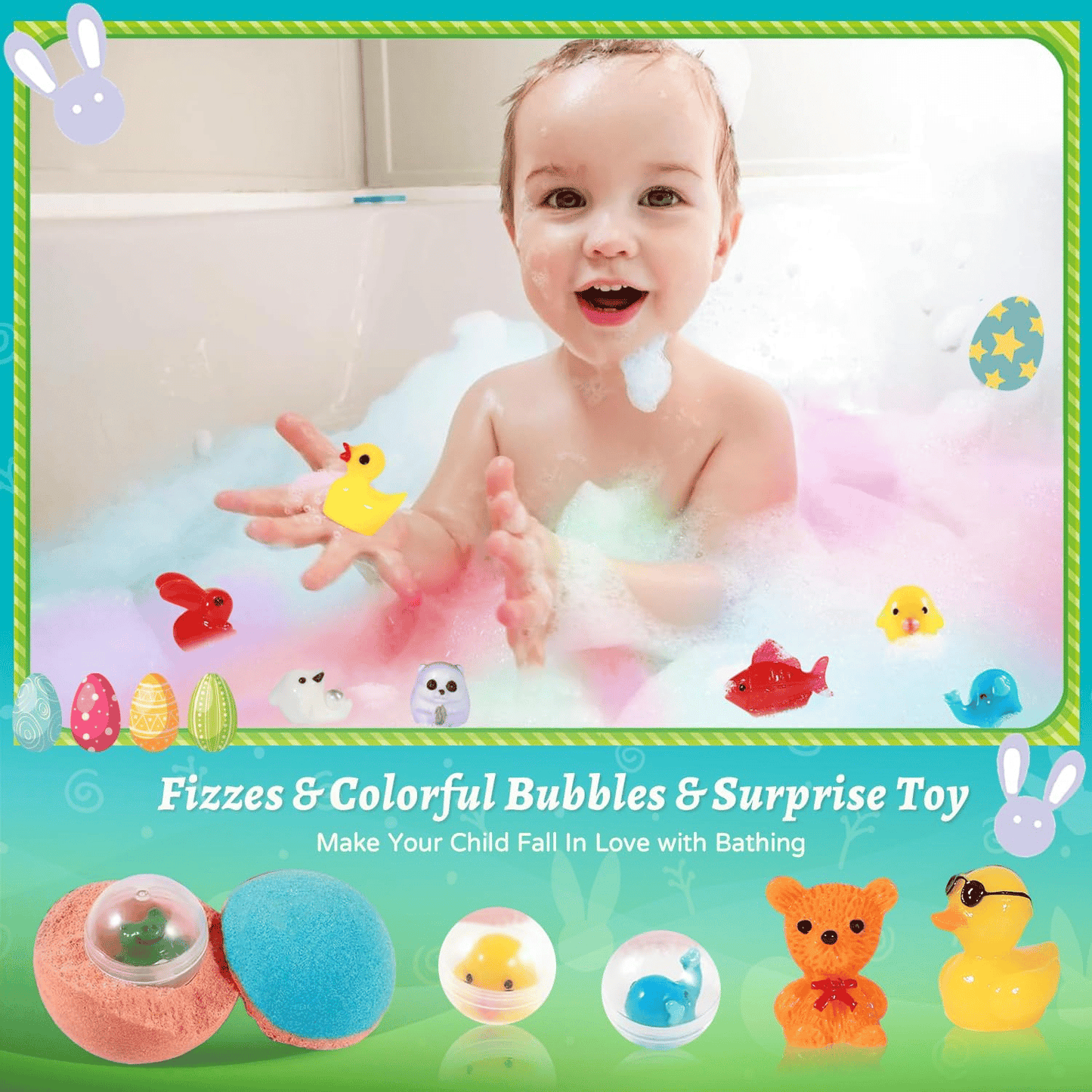 🔥LAST DAY 55% OFF - 🛁✨Natural Bath Bombs for Kids with Mega Bubbles & Surprise Inside🦄 Same as in the video