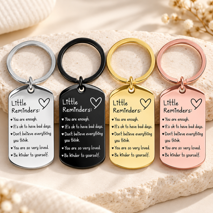 💖 Little Reminders Keychain ✨ Stainless Steel Encouragement Gift