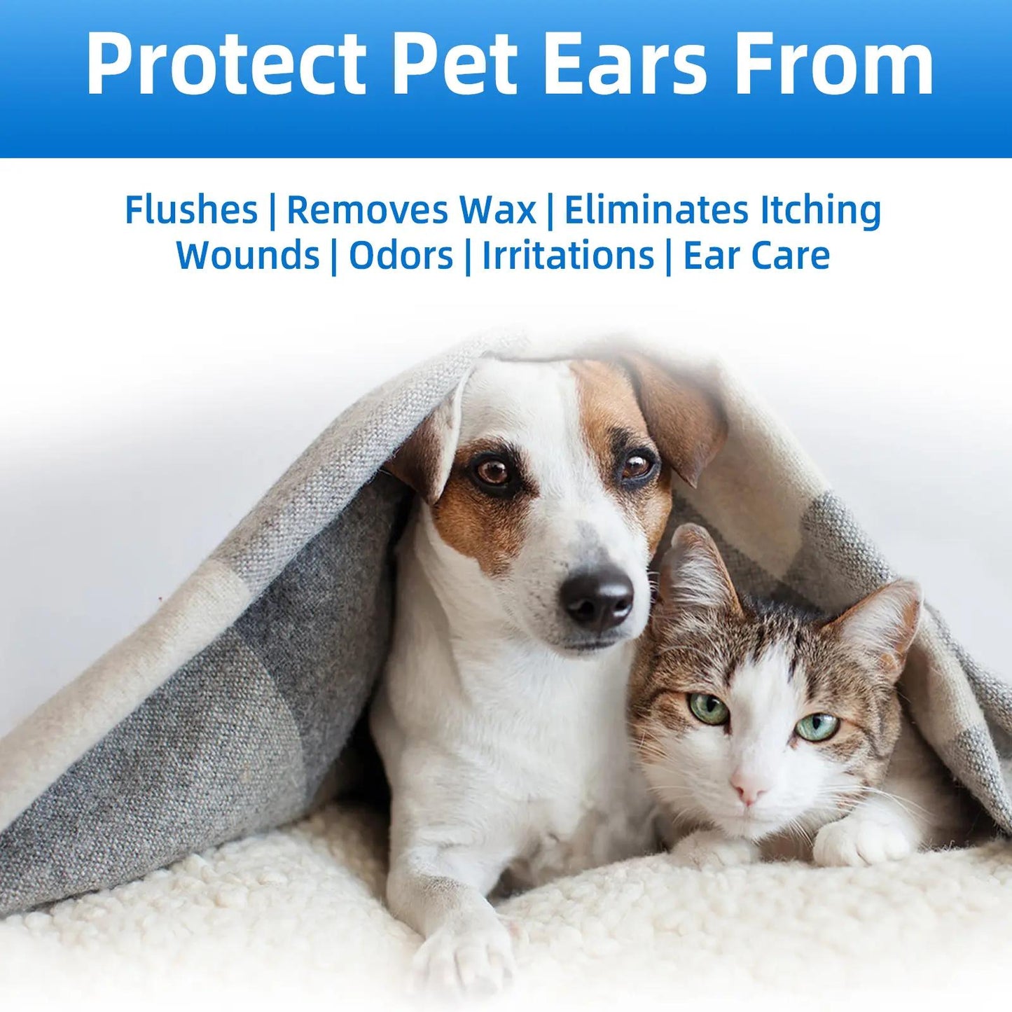 Gentle Pet Ear Wash for Dogs & Cats | Wax, Dirt & Odor Care