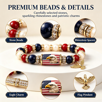 American Spirit Patriotic Eagle Beaded Bracelet🇺🇸250th Anniversary of Independence 1776-2026🎉