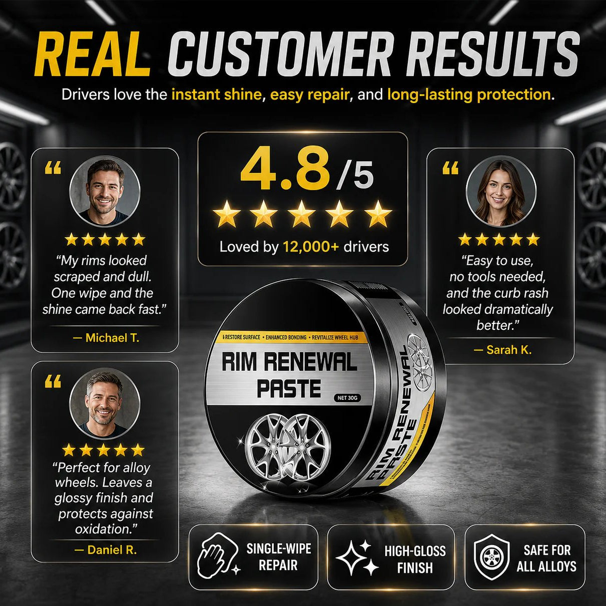 ✨ All-in-One Wheel Care & Restoration Paste | Clean, Polish & Protect 🚗