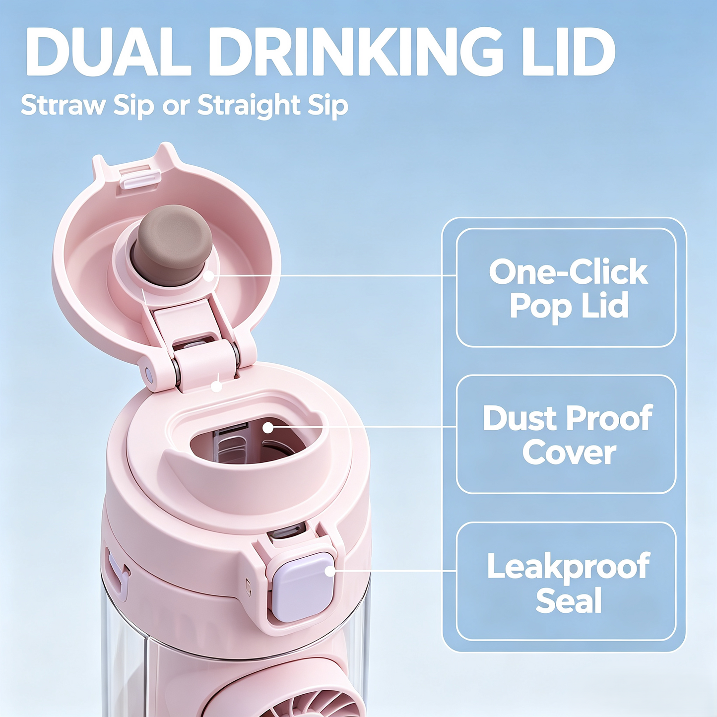💦Summer Hot Sale-50% OFF🔥2 in 1 Portable Detachable Fan Water Bottle🥤