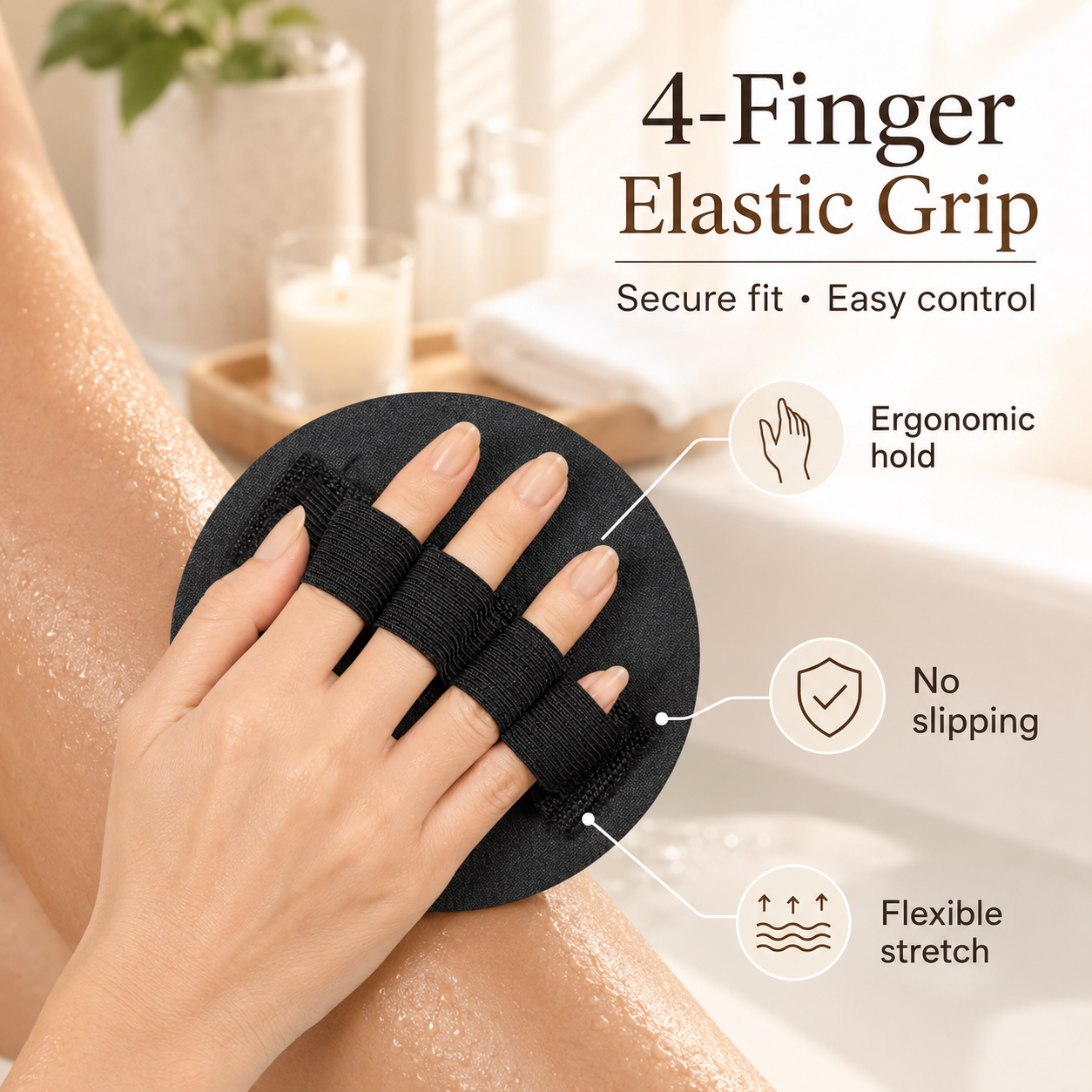 🧽 4 Counts Soft Exfoliating Shower Scrubber🔥Effectively cleanses the body and gently exfoliates