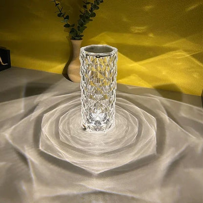 🔥Low Price Promotion💥16 Colors Rose Rays Rechargeable  Crystal Diamond Table Lamp With Touch Control