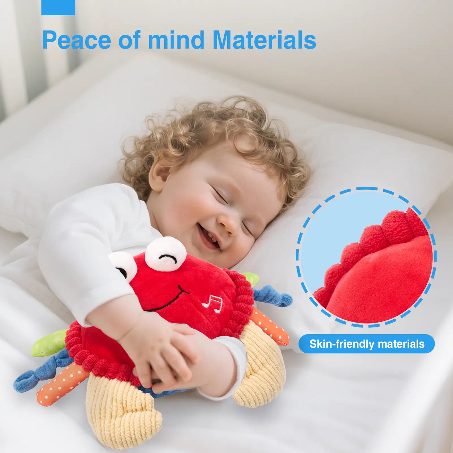 🦀Musical Interactive Bouncing Crab Plush Toy - 48 Songs & Recording Feature, Dancing Walking Moving Bouncing🥰