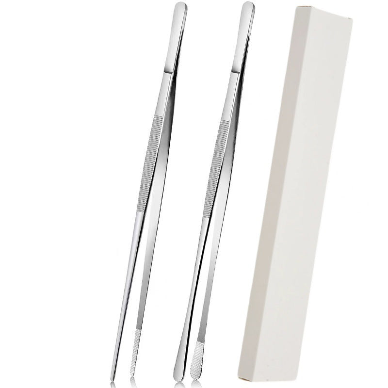🍴 Stainless Steel Cooking Tweezers | 10" & 12" Precision Kitchen Tongs