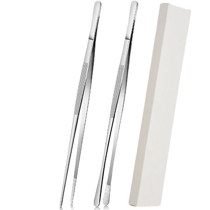 🍴 Stainless Steel Cooking Tweezers | 10" & 12" Precision Kitchen Tongs