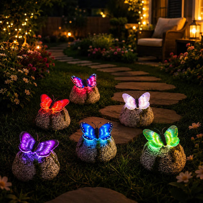 🥳SUMMER HOT SALE ✨🦋Illuminated Butterfly Stone Garden Light