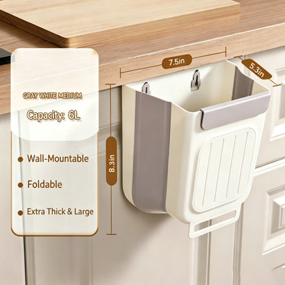 🔥 Limited-Time 49% OFF 🗑️Foldable Hanging Kitchen Trash Can | No-Bend, Space-Saving Cabinet Bin🥕