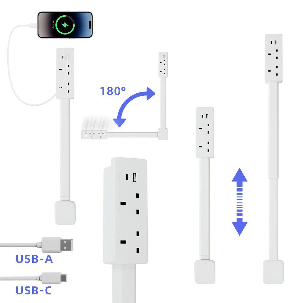 🔥 Limited-Time 49% OFF🔌 Extendable Outlet Extender with Rotating Base & USB-A/USB-C Charging