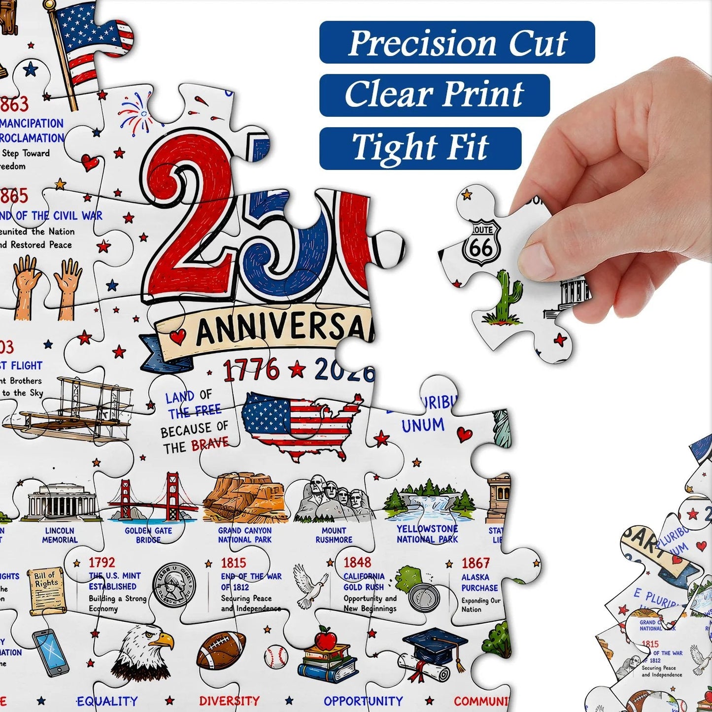 🧩 Patriotic America Jigsaw Puzzle 1000 Pieces 🎁 Buy 2 Free Shipping