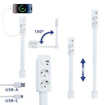 🔥 Limited-Time 49% OFF🔌 Extendable Outlet Extender with Rotating Base & USB-A/USB-C Charging