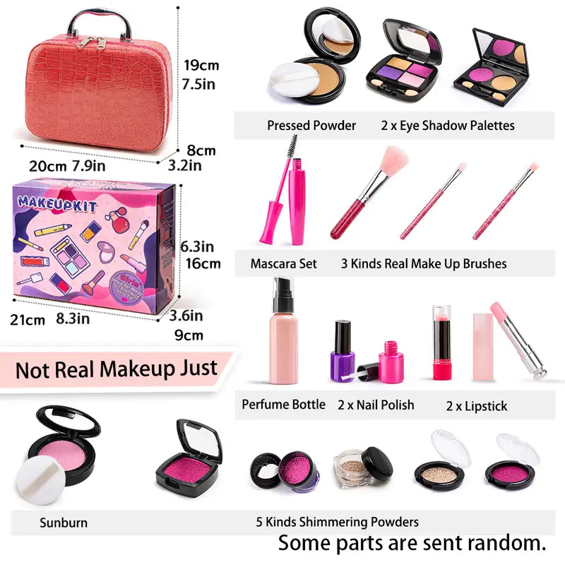 Simulated Makeup Kit for Girls, Play Makeup Set for Kids