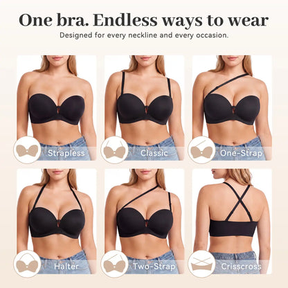 🔥 2026 HOT SALE | Non-Slip Strapless Push-Up Bra – Lift & Stay Secure