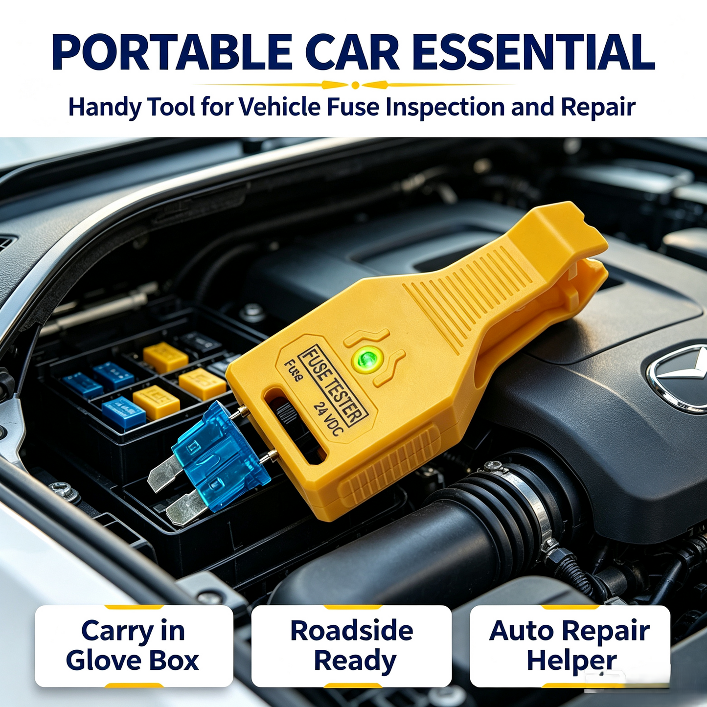2 in 1 24V DC Car Fuse Tester and Fuse Puller, Automotive Fuse Checker Tool