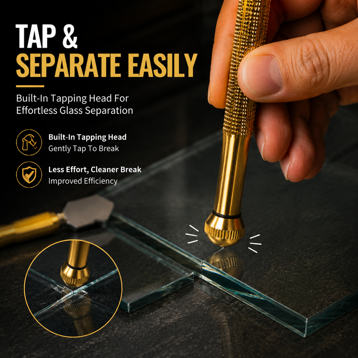 🔥 Limited-Time 49% OFF🛠️ Precision Brass Glass Cutter | Carbide Wheel & Tapping Head ✨