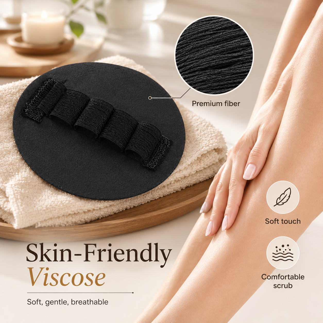 🧽 4 Counts Soft Exfoliating Shower Scrubber🔥Effectively cleanses the body and gently exfoliates