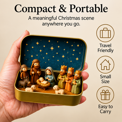 ⏳ Last Day 49% OFF –✝️Miniature Nativity Scene Set — A Little Tin, a Timeless Christmas Story🕊️