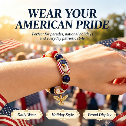 American Spirit Patriotic Eagle Beaded Bracelet🇺🇸250th Anniversary of Independence 1776-2026🎉