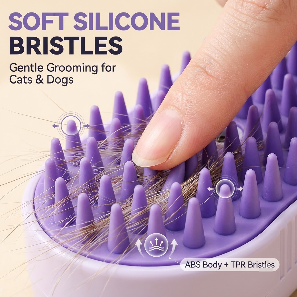 3-in-1 Spray Bath Brush for Cats & Dogs – Groom