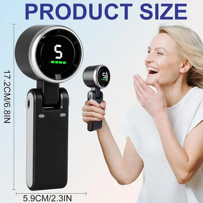 Portable Handheld Turbo Fan🍃❄️, 5 Gear Wind, 3 IN 1 Hand Fan Rechargeable