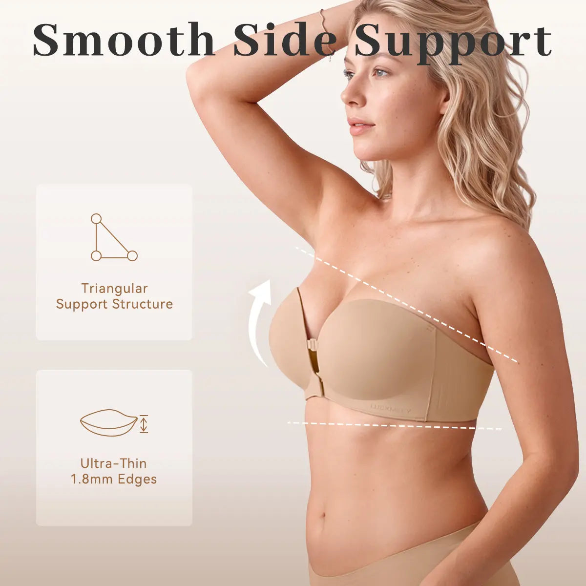🔥 2026 HOT SALE | Non-Slip Strapless Push-Up Bra – Lift & Stay Secure