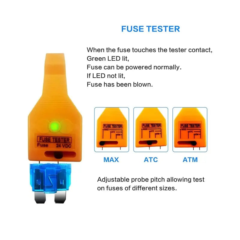 2 in 1 24V DC Car Fuse Tester and Fuse Puller, Automotive Fuse Checker Tool