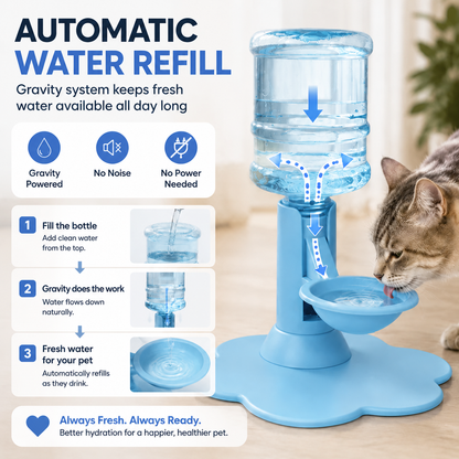😻 Automatic Pet Water Dispenser – Gravity Self Refilling Cat & Dog Water Bowl🎁Free Water Buckets