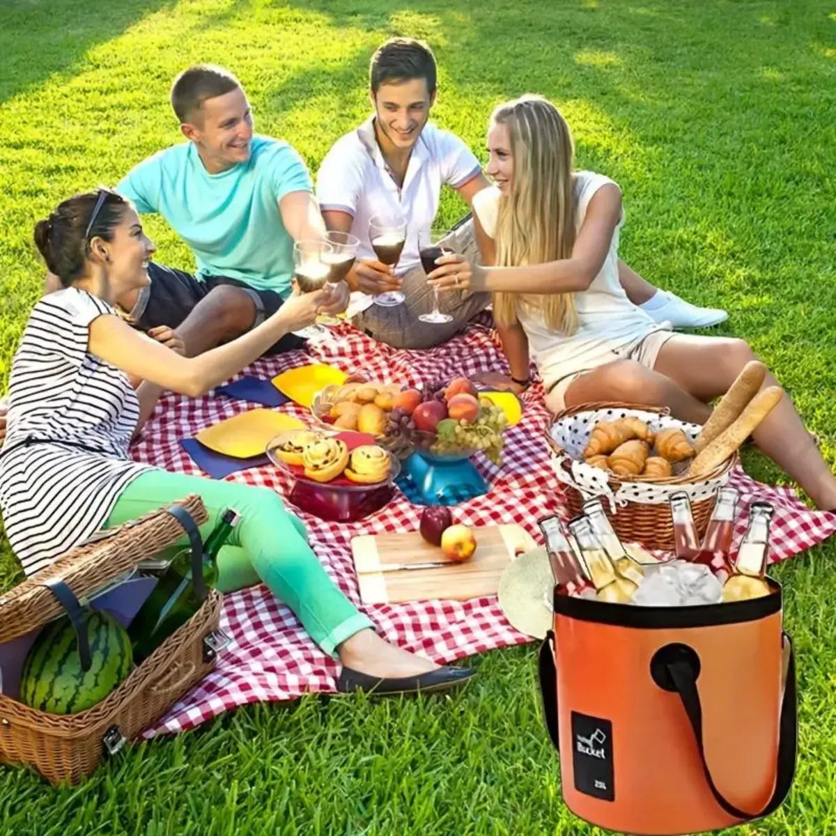 🔥Best Seller⚡🏕️Collapsible Folding Water Bucket 12L/20L, Portable PVC Outdoor Bucket