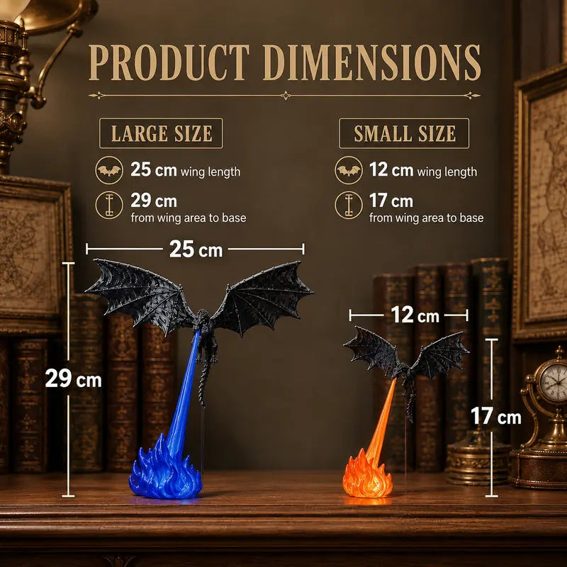 🐉3D Printed Dragon Flame Book Nook with Light |📚 Fantasy Bookshelf Decor & 🎁Collector Gift