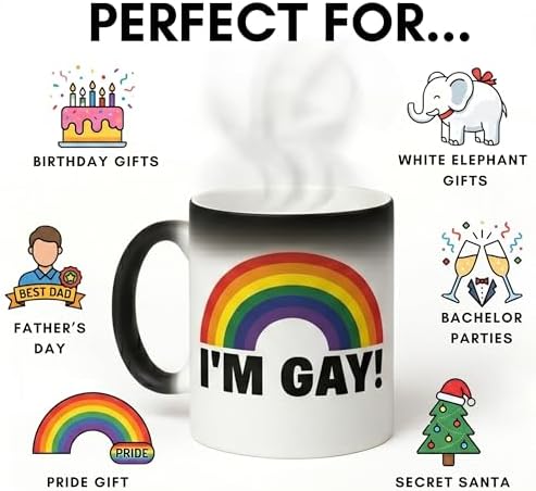 🌈 I'M GAY! Heat-Changing Coffee Mug | Funny Surprise Gift 🎁