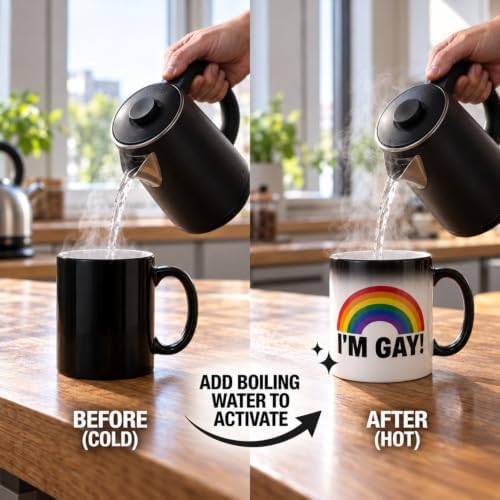 🌈 I'M GAY! Heat-Changing Coffee Mug | Funny Surprise Gift 🎁