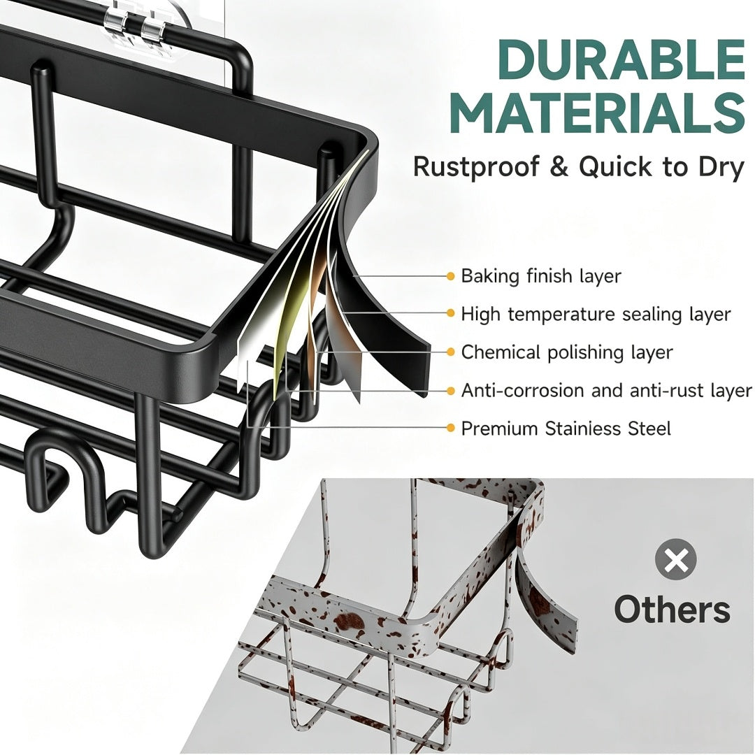 🔥Limited-Time 49% OFF 🗄️ 3/6-Piece Rustproof Shower Caddy Set | Drill-Free Wall Storage