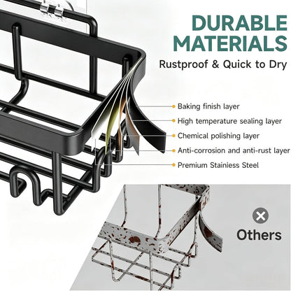🔥Limited-Time 49% OFF 🗄️ 3/6-Piece Rustproof Shower Caddy Set | Drill-Free Wall Storage