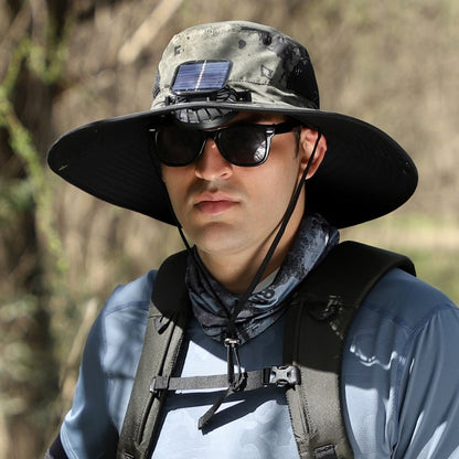 🔥Last Day Sale 49% -Wide Brim Solar Fan Outdoor Fishing Hat-Solar & USB Charging