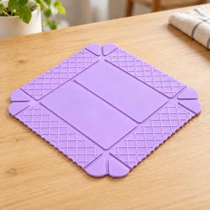 💗 2-Pack 3-in-1 Magnetic Silicone Mats – Heat-Resistant Trivets, Cutting Mats & Foldable Trays