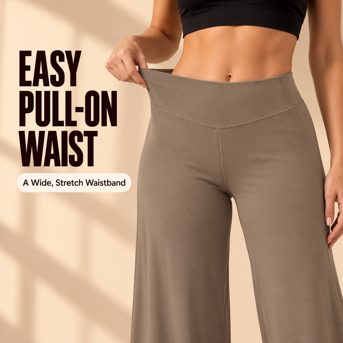 Leopard Print High Waist Wide Leg Pants · Stretchy Casual Trousers