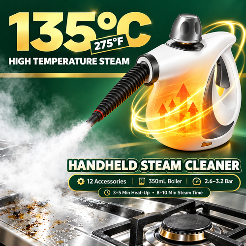 Handheld Steam Cleaner with 12 Accessories | Home & Car