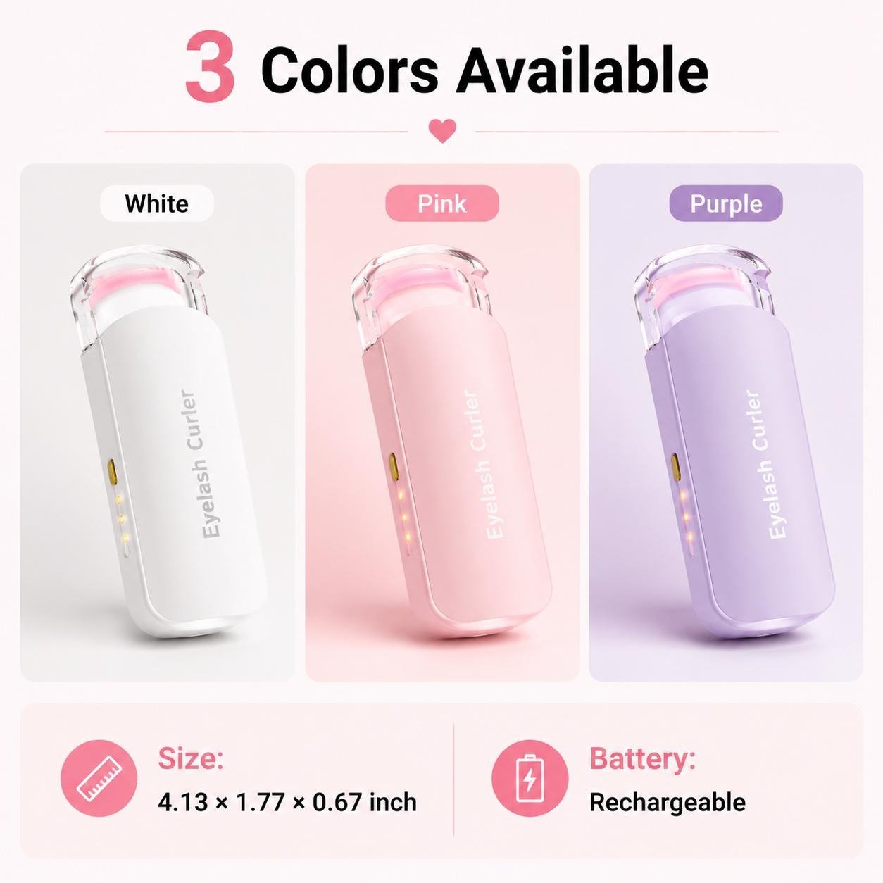 🏆75K+ SOLD!🔥 Heated Eyelash Curler – USB Rechargeable Electric Lash Lift Tool