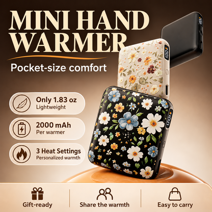 Mini Rechargeable Hand Warmer | Floral & Pocket-Sized Warmth