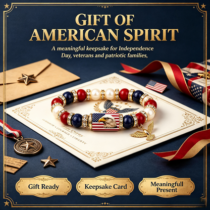 American Spirit Patriotic Eagle Beaded Bracelet🇺🇸250th Anniversary of Independence 1776-2026🎉