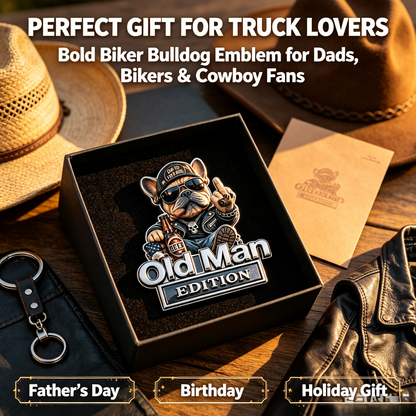 🚗Funny Old Man Edition 3D Metal Car Emblem, 3D Retro Cowboy Truck SUV Sticker Decal, Gift For Dads Bikers Truck Owners🐶