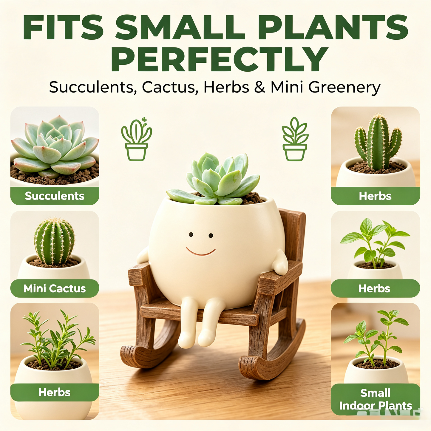 🍀Pokipot™ Happy Flowerpot,Cute Lazy Smile Character Planter Pot🪴
